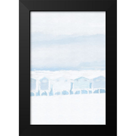 Blue Coastal Shacks II Black Modern Wood Framed Art Print by Fay, Mela