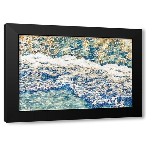 Wave I Black Modern Wood Framed Art Print with Double Matting by Fay, Mela