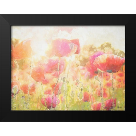 Poppy I Black Modern Wood Framed Art Print by Fay, Mela