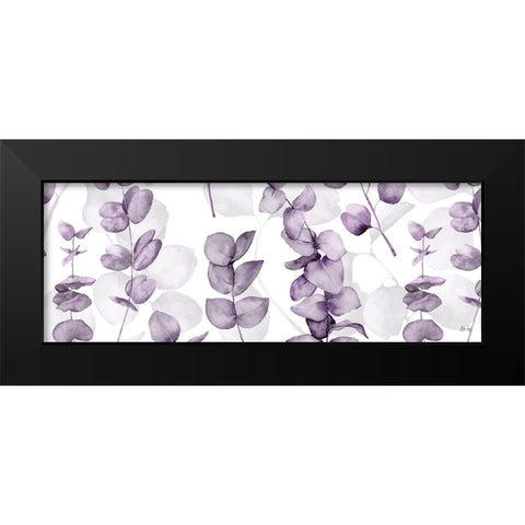 Eucalyptus Lavender Black Modern Wood Framed Art Print by Fay, Mela