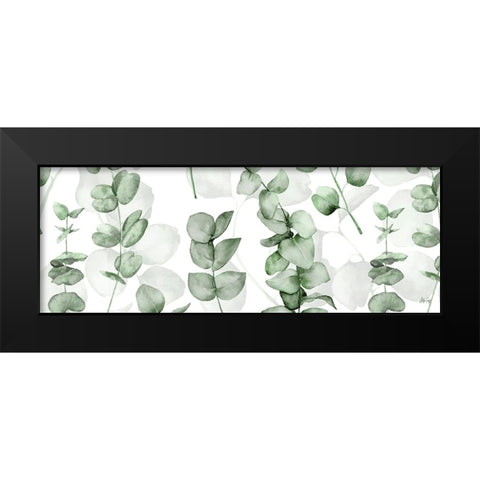 Eucalyptus Green Black Modern Wood Framed Art Print by Fay, Mela