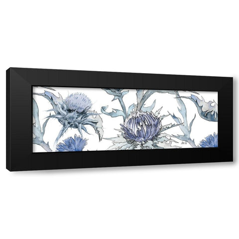 Thistle Zoom Black Modern Wood Framed Art Print by Fay, Mela