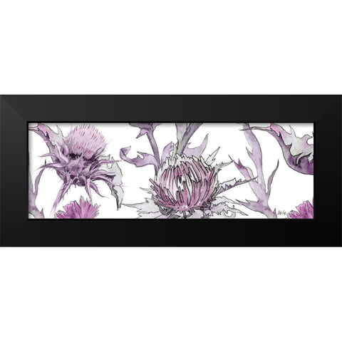 Thistle Zoom in Lavender Black Modern Wood Framed Art Print by Fay, Mela