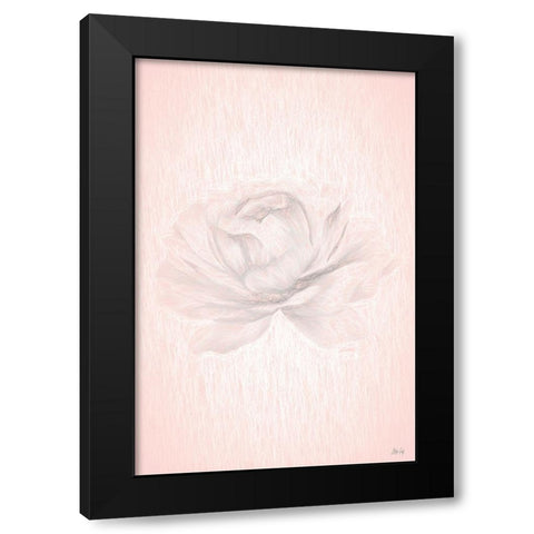 Orange Rose Black Modern Wood Framed Art Print with Double Matting by Fay, Mela