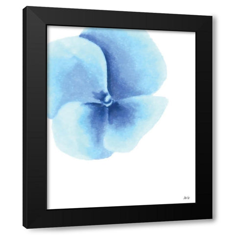 Blue Pansy II Black Modern Wood Framed Art Print with Double Matting by Fay, Mela