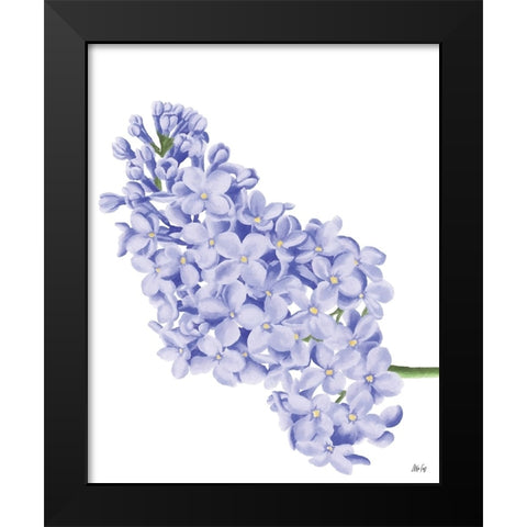 Lilac Flower Black Modern Wood Framed Art Print by Fay, Mela