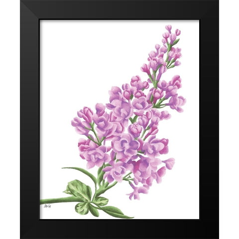 Lilac Flower in Pink Black Modern Wood Framed Art Print by Fay, Mela