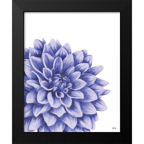 Blue Chrysanthemum II Black Modern Wood Framed Art Print by Fay, Mela