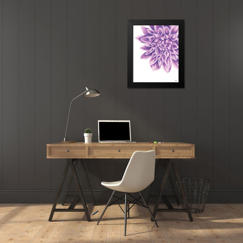 Purple Chrysanthemum Black Modern Wood Framed Art Print by Fay, Mela