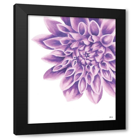 Purple Chrysanthemum Black Modern Wood Framed Art Print with Double Matting by Fay, Mela