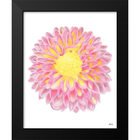 Pink Chrysanthemum Black Modern Wood Framed Art Print by Fay, Mela