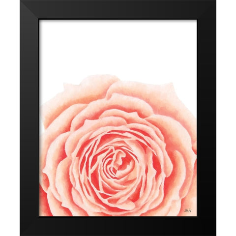 Light Orange Rose Black Modern Wood Framed Art Print by Fay, Mela