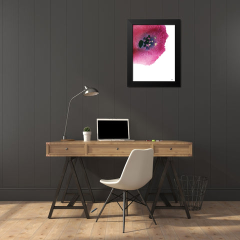 Poppy Painting Black Modern Wood Framed Art Print by Fay, Mela
