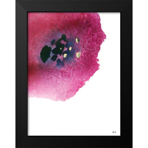Poppy Painting Black Modern Wood Framed Art Print by Fay, Mela
