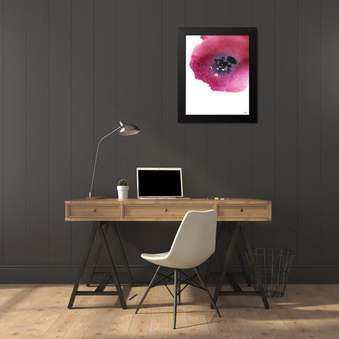 Poppy Painting II Black Modern Wood Framed Art Print by Fay, Mela