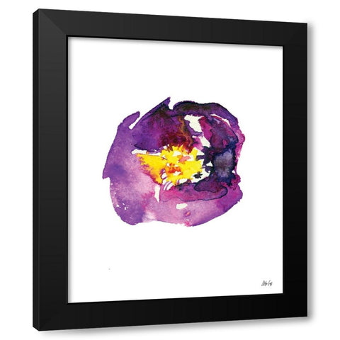 Purple Flower I Black Modern Wood Framed Art Print with Double Matting by Fay, Mela