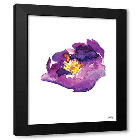 Purple Flower II Black Modern Wood Framed Art Print with Double Matting by Fay, Mela