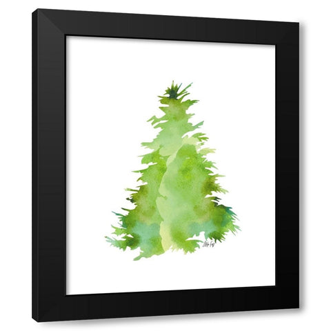 Green Tree I Black Modern Wood Framed Art Print with Double Matting by Fay, Mela