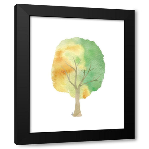 Green Tree II Black Modern Wood Framed Art Print with Double Matting by Fay, Mela
