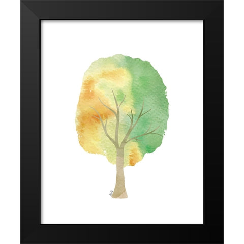 Green Tree II Black Modern Wood Framed Art Print by Fay, Mela