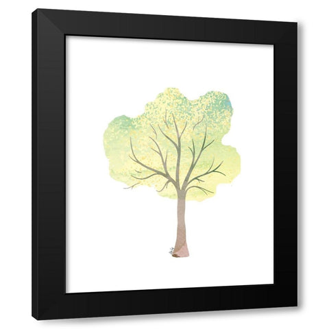 Green Tree IV Black Modern Wood Framed Art Print with Double Matting by Fay, Mela