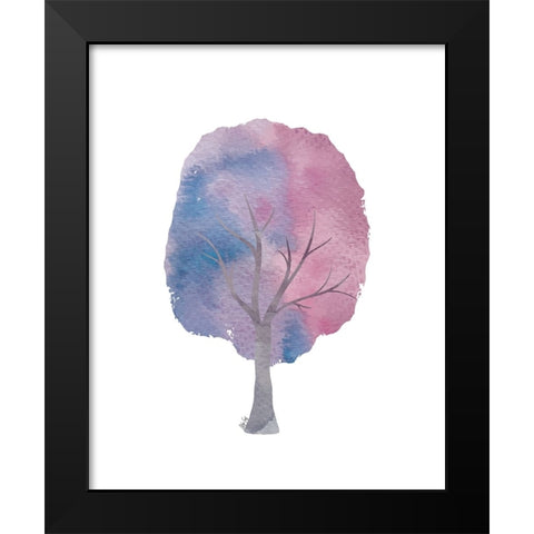 Purple Tree II Black Modern Wood Framed Art Print by Fay, Mela
