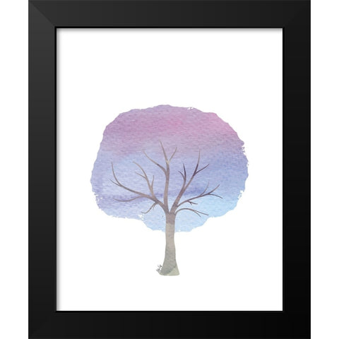 Purple Tree III Black Modern Wood Framed Art Print by Fay, Mela