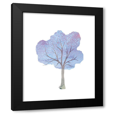 Purple Tree IV Black Modern Wood Framed Art Print by Fay, Mela