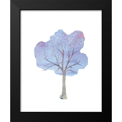 Purple Tree IV Black Modern Wood Framed Art Print by Fay, Mela