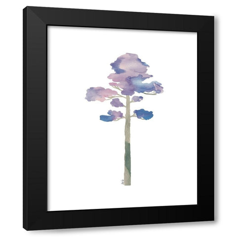 Purple Tree V Black Modern Wood Framed Art Print with Double Matting by Fay, Mela