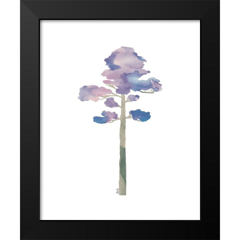 Purple Tree V Black Modern Wood Framed Art Print by Fay, Mela