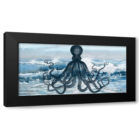 Octopus Black Modern Wood Framed Art Print with Double Matting by Fay, Mela