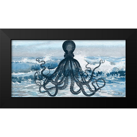 Octopus Black Modern Wood Framed Art Print by Fay, Mela