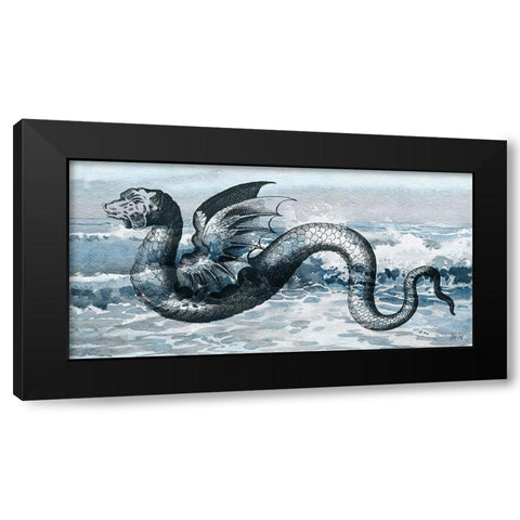 Sea Monster Black Modern Wood Framed Art Print with Double Matting by Fay, Mela