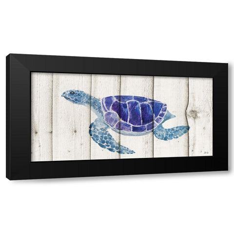 Turtle Black Modern Wood Framed Art Print with Double Matting by Fay, Mela