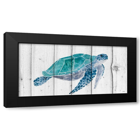 Turtle II Black Modern Wood Framed Art Print with Double Matting by Fay, Mela