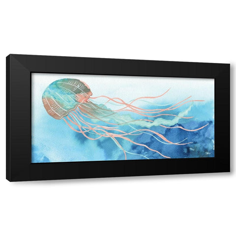 Jellyfish Black Modern Wood Framed Art Print with Double Matting by Fay, Mela