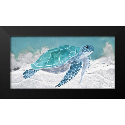 Turtle II Black Modern Wood Framed Art Print by Fay, Mela