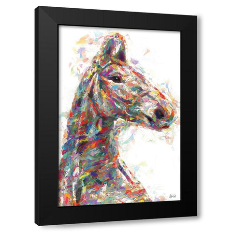 Horse in Color Black Modern Wood Framed Art Print with Double Matting by Fay, Mela