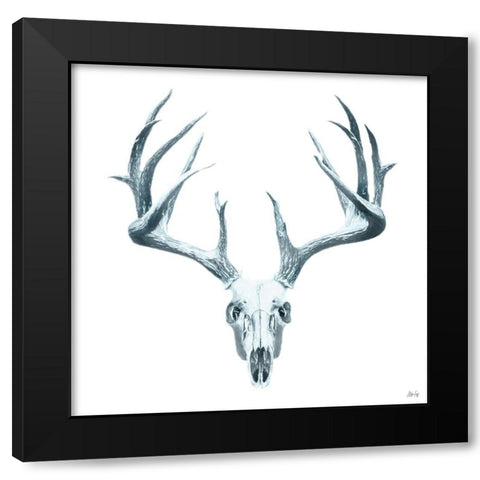 Antlers Full Black Modern Wood Framed Art Print with Double Matting by Fay, Mela