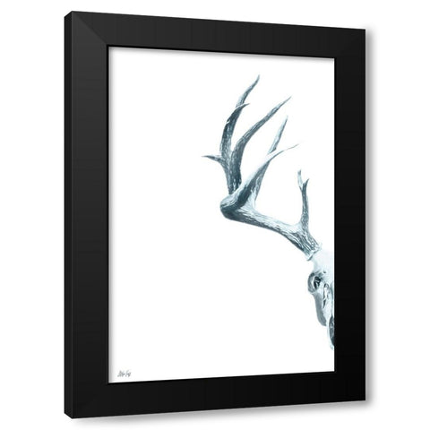 Antlers I Black Modern Wood Framed Art Print by Fay, Mela