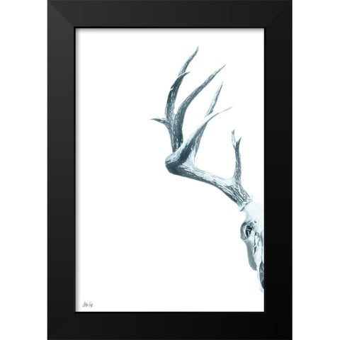Antlers I Black Modern Wood Framed Art Print by Fay, Mela