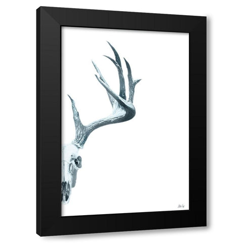 Antlers II Black Modern Wood Framed Art Print with Double Matting by Fay, Mela