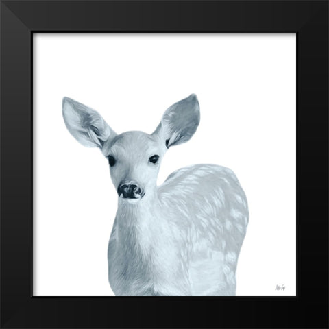 Full Baby Deer Black Modern Wood Framed Art Print by Fay, Mela