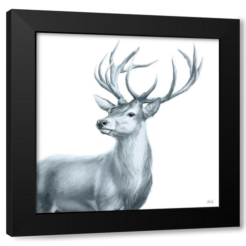 Deer I Black Modern Wood Framed Art Print by Fay, Mela