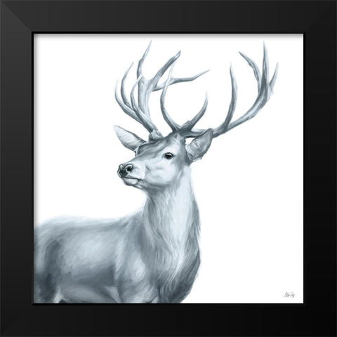 Deer I Black Modern Wood Framed Art Print by Fay, Mela