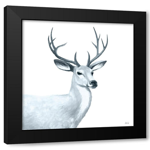 Deer II Black Modern Wood Framed Art Print by Fay, Mela