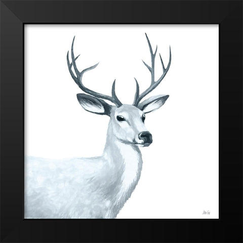 Deer II Black Modern Wood Framed Art Print by Fay, Mela
