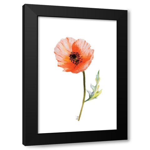 Poppy I Black Modern Wood Framed Art Print by Fay, Mela
