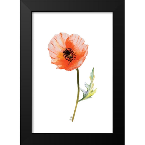 Poppy I Black Modern Wood Framed Art Print by Fay, Mela